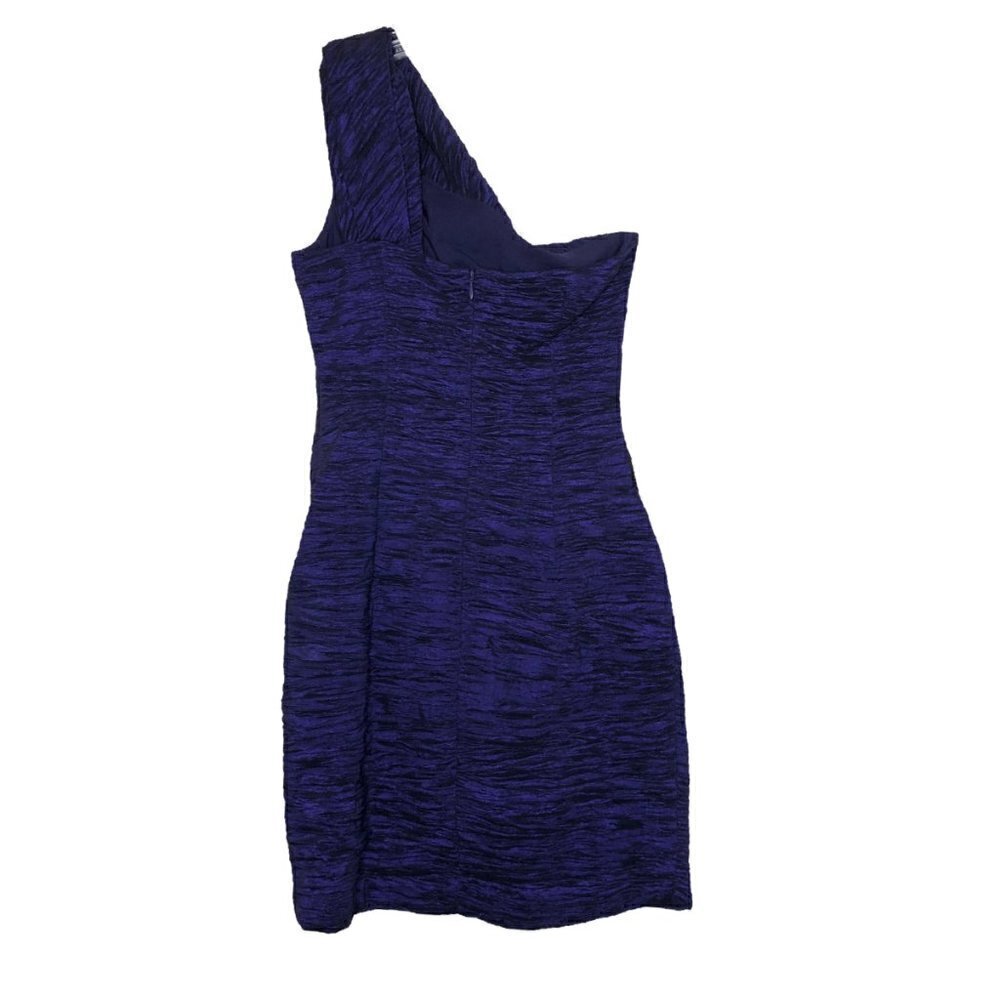 ELIZA J One Shoulder Cocktail Dress Purple & Black w Rhinestone Beading - Size 6 - Picture 2 of 5